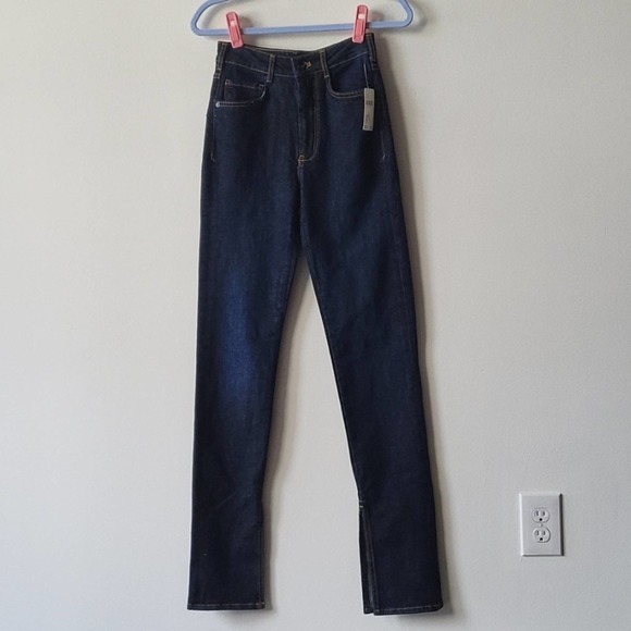 Anthropologie Pilcro Straight High Rise Dark Wash Jeans 25 - Picture 2 of 6